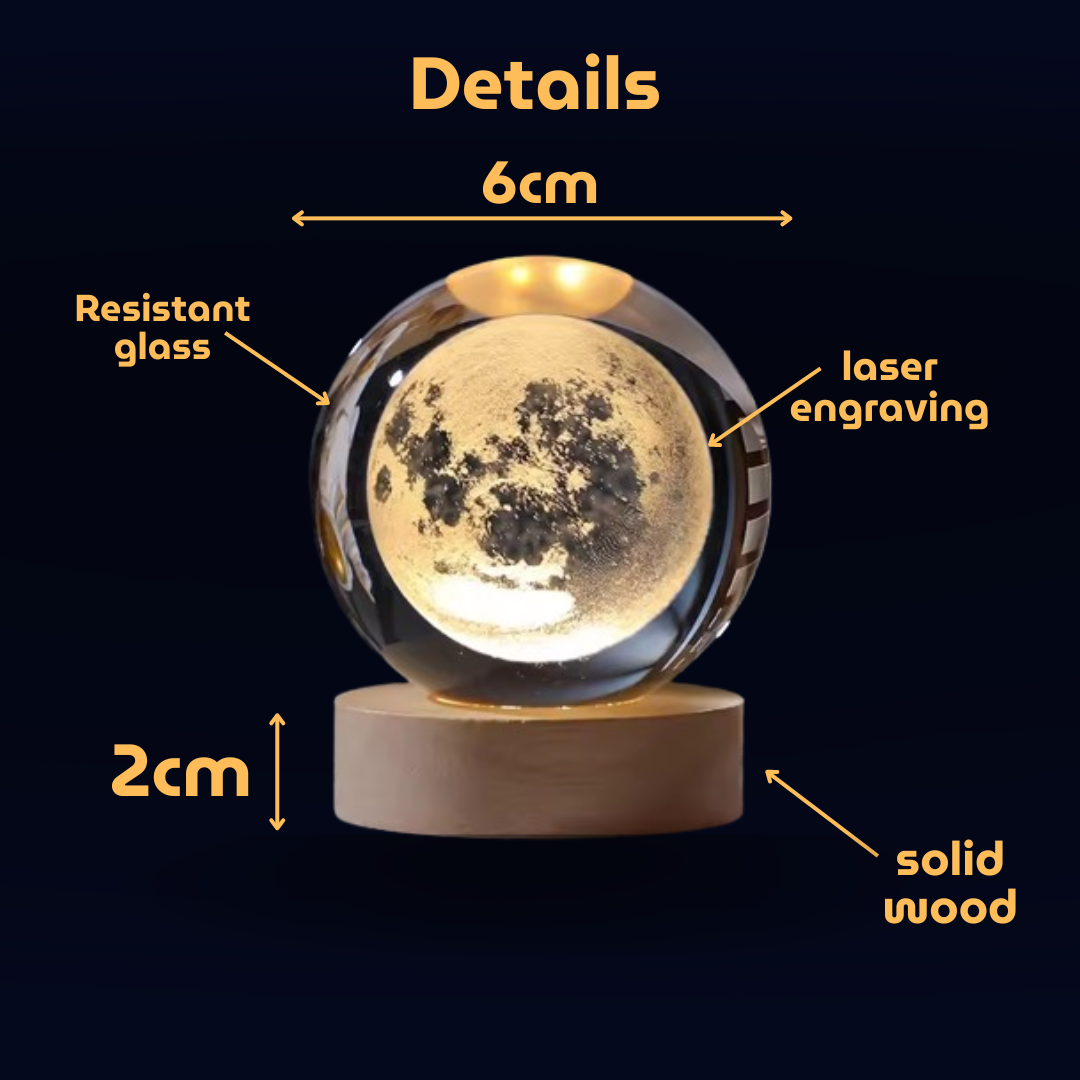 The Mun Sphere™ Crystal moon lamp